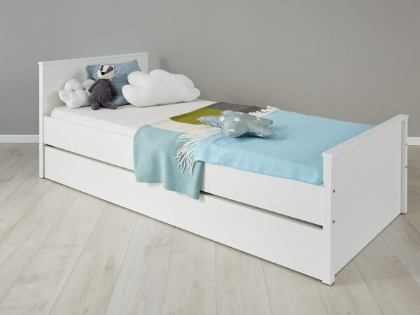 Jednolůžková postel 90 cm Olna (bílá) (bez roštu a matrace)