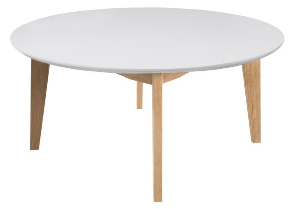 Kulatý konferenční stolek 90 cm Skandinávský Bílý OVEN