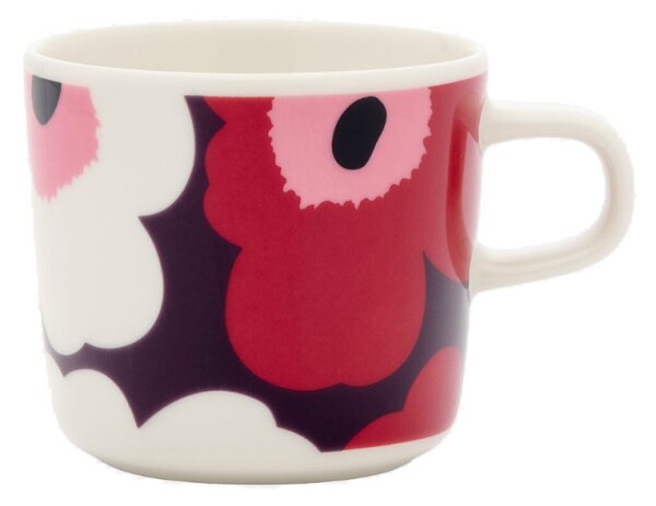 Marimekko Hrnek Oiva Unikko 0,2l, švestkovo-brusinkový