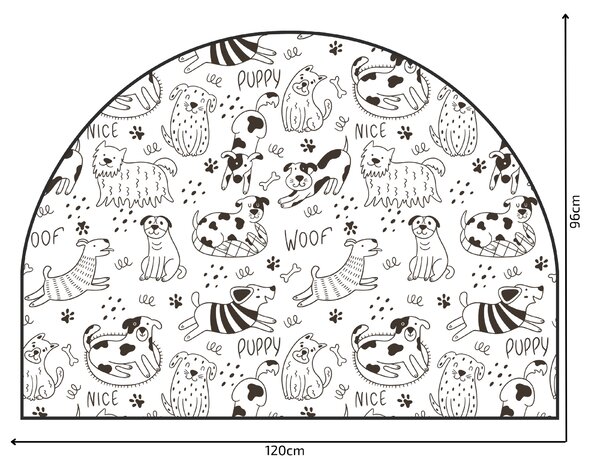 PIPPER. Ochranná textilní nálepka na zeď - Oblouk - Veselí psi Velikost: 120x96cm, Jméno: Bez jména