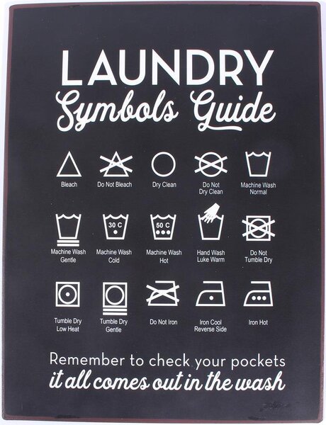 Plechová cedule Laundry Guide