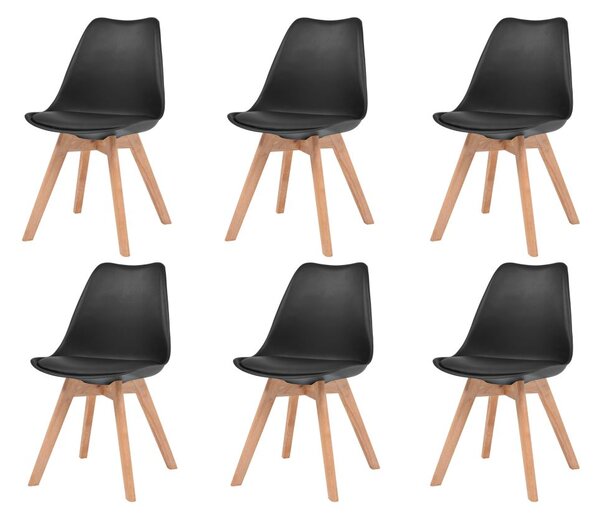 Jídelní židle Corby - 6 ks - umělá kůže | černé