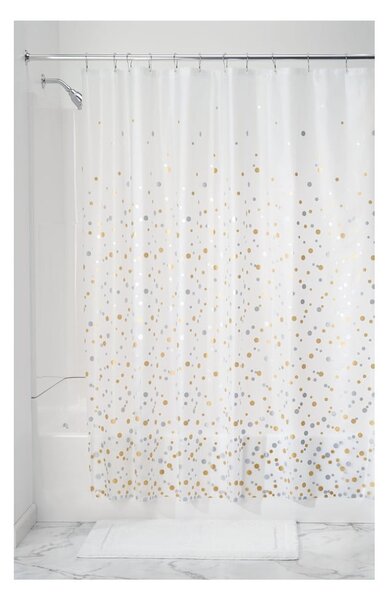 Průhledný sprchový závěs iDesign Confetti, 183 x 183 cm