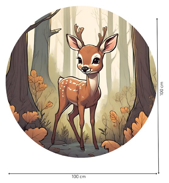 PIPPER. Kruhová samolepka na zeď "Jelen v lese" Velikost: 60cm
