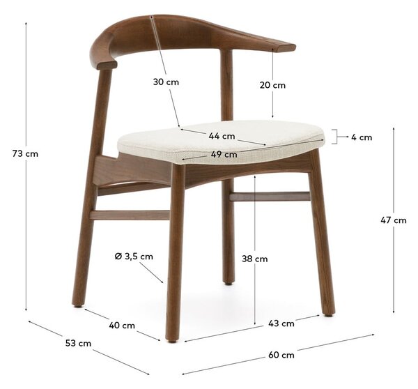 Hnědá/béžová jídelní židle Timons – Kave Home