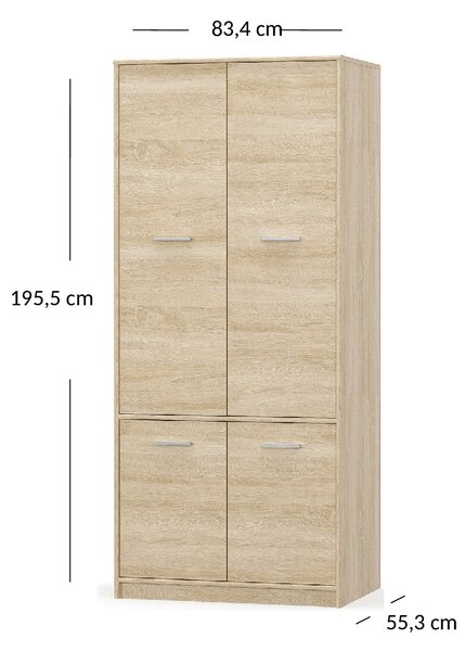 Šatní skříň Terrell (dub sonoma). Akce -21%