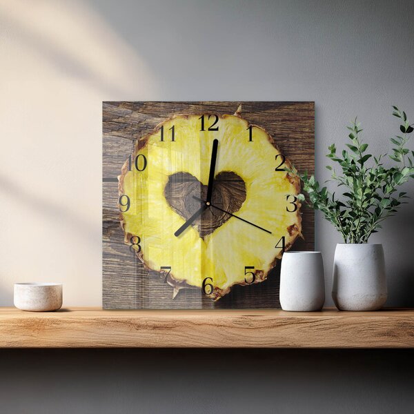 Skleněné hodiny na stěnu Ananas zskc-30x30-00179635