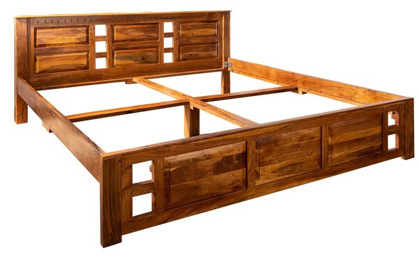 CAMBRIDGE HONEY Postel s vyřezávaným čelem 180x200 cm, akácie