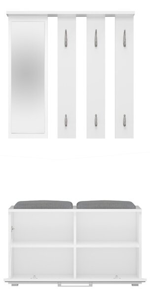 TP Living Předsíňová stěna OPAL III bílá