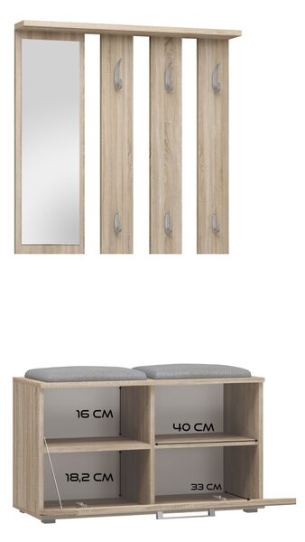 TP Living Předsíňová stěna OPAL II dub