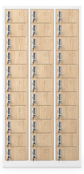 Úložná skříň OLIVER, 900 x 1850 x 450 mm, Eco Design: bílá/sonoma dub
