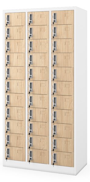Úložná skříň OLIVER, 900 x 1850 x 450 mm, Eco Design: bílá/sonoma dub