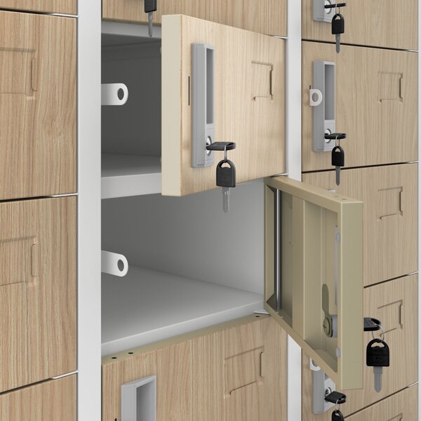 Úložná skříň OLIVER, 900 x 1850 x 450 mm, Eco Design: bílá/sonoma dub