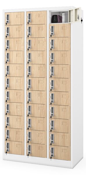 Úložná skříň OLIVER, 900 x 1850 x 450 mm, Eco Design: bílá/sonoma dub
