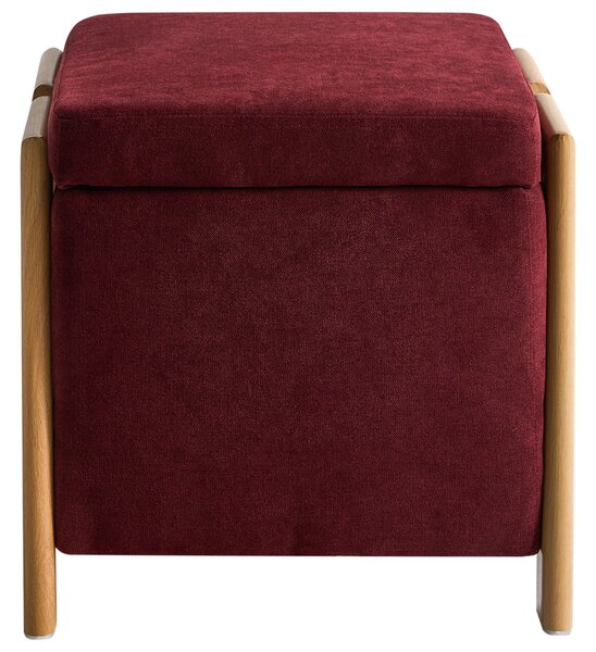 Úložný puf EDLAND Tkanina 45 cm Vínová