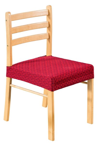 Blancheporte Potah na sedák židle z extra pružného mikrovlákna, geometrický motiv bordó sedák