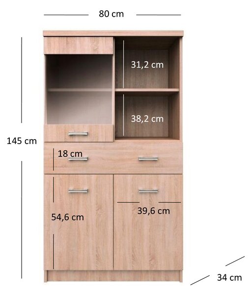 Botník Tianna 2d1w1s/80 (dub sonoma). Akce -24%