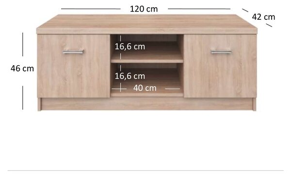 TV stolek Tianna 2d (dub sonoma). Akce -20%