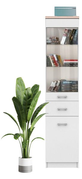 Vitrína Tianna 1d1w1s (bílá). Akce -20%