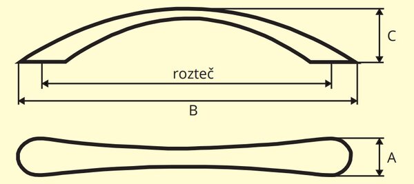 Gamet Basilia chrom satén 96 mm
