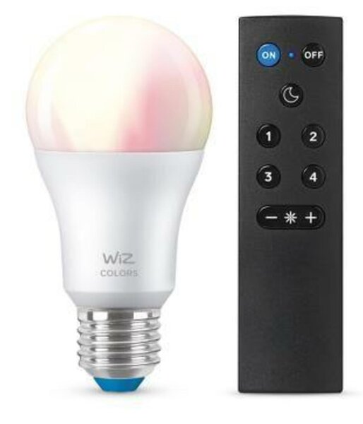 WiZ SET 1x LED žárovka E27 A60 8W (60W) 806lm 2200-6500K RGB IP20, stmívatelná + ovladač v1