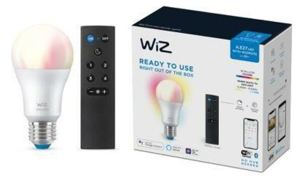 WiZ SET 1x LED žárovka E27 A60 8W (60W) 806lm 2200-6500K RGB IP20, stmívatelná + ovladač v1