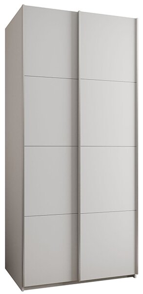 Šatní skříň LUX 1 s posuvnými dveřmi, 120×245,5×64 Bílá / stříbrné