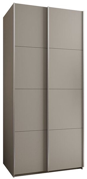 Šatní skříň LUX 1 s posuvnými dveřmi, 100×245,5×64 Kašmír / stříbrné