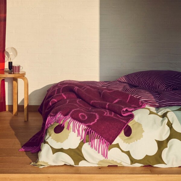Vlněná deka Piirto Unikko 130x170, bordó-fuchsie