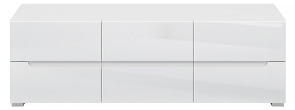 TV stolek Yuko (bílá lesklá). Akce -21%