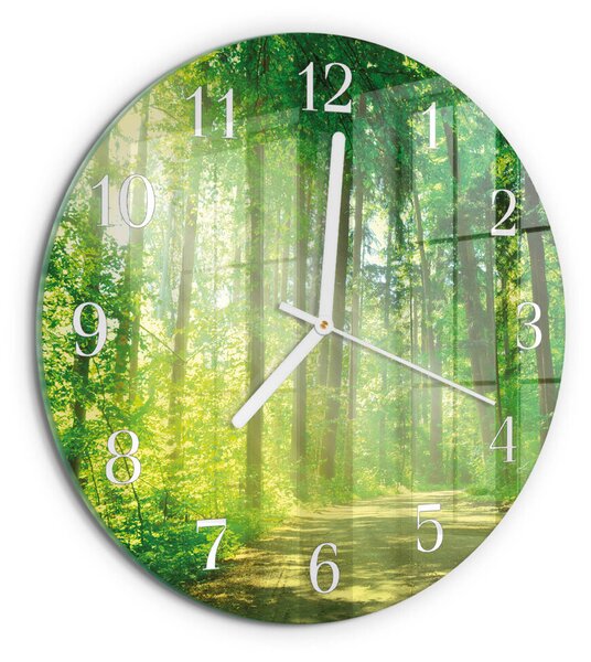 Skleněné hodiny na stěnu Lesní příroda zsob-fi30-00085270