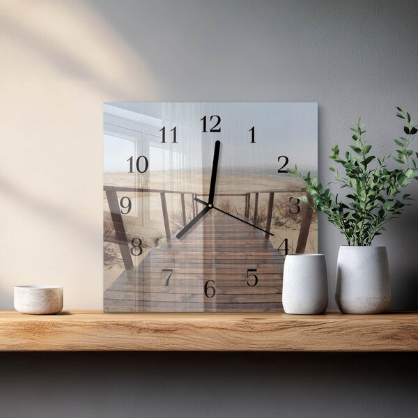Skleněné hodiny na stěnu Molo zskc-30x30-00178046