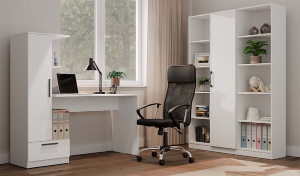 TP Living Psací stůl s nástavcem a skříní Cosmo bílý