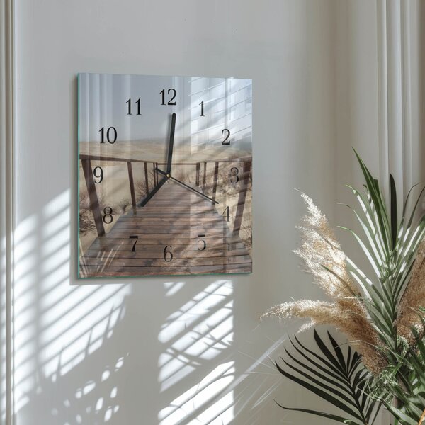 Skleněné hodiny na stěnu Molo zskc-30x30-00178046