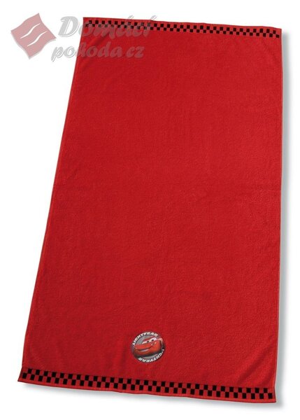 CTI Froté ručník Cars Rallye - červený, 50x100 cm - 100% bavlna