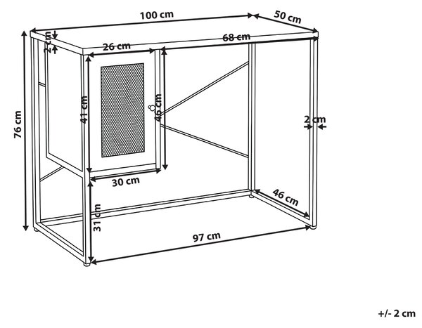 Pracovní stůl HARJO Černá 100 cm 50 cm s úložným prostorem
