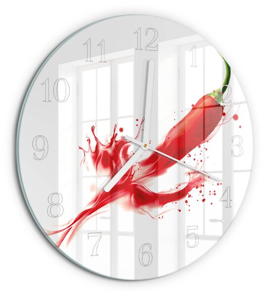 Skleněné hodiny na stěnu Chilli paprička zsob-fi30-00083557