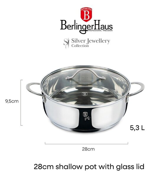 Kastrol s poklicí 28 cm nerez Silver Jewellery