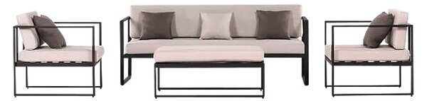 Sensum Skepparholmen Set lounge nábytku, 4 ks, hliník, černý