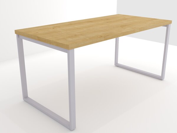 EGGER Jídelní stůl Dub Hamilton přírodní H3303 ST10 + podnož EC5208-Z stříbrná 140 x 80 cm