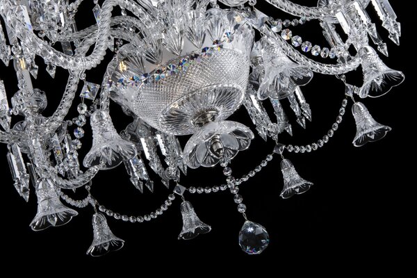 12-ramenný luxusní zámecký křišťálový lustr zdobený diamantovým brusem ve stylu Bohemia Baccarat L672-12+3-19-LP-N