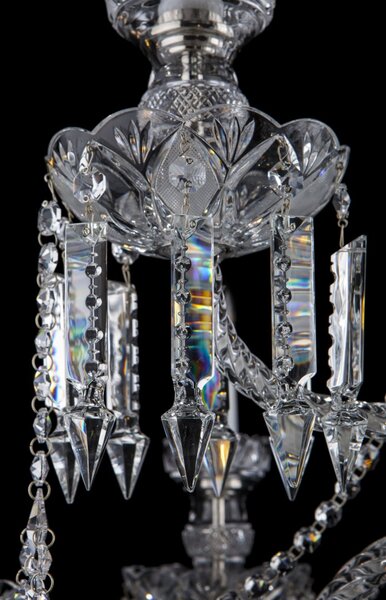 12-ramenný luxusní zámecký křišťálový lustr zdobený diamantovým brusem ve stylu Bohemia Baccarat L672-12+3-19-LP-N