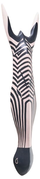 Závěsná ozdoba Zebra GBOKO Mangové dřevo 80 cm Černá/Bílá