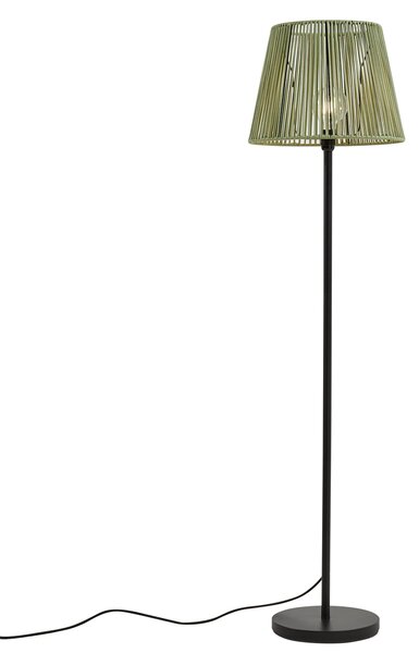 Venkovní stojací lampa černá se zeleným lanovým stínidlem IP44 - Virginia Jayla