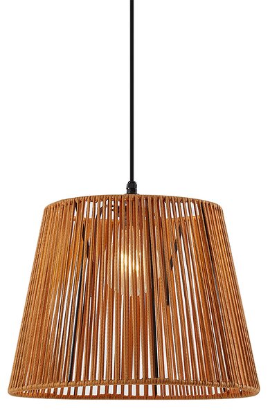 Venkovní závěsné svítidlo černé s oranžovým lanovým stínidlem IP44 - Cava Jayla