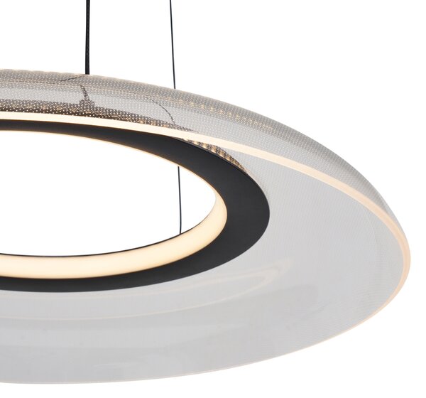 Designové závěsné svítidlo černé a transparentní s 3-stupňovým stmíváním - Scacrylic