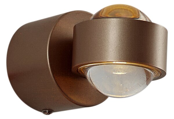 Designová nástěnná lampa tmavě bronzová vč. LED IP44 - Lens