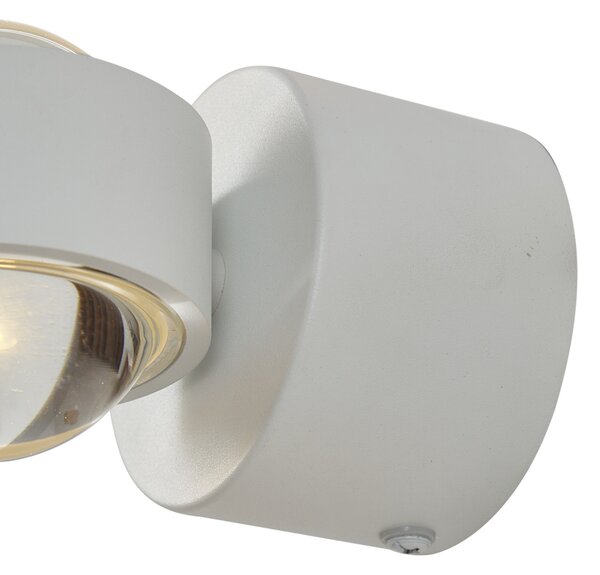 Designová nástěnná lampa bílá vč. LED IP44 - Lens