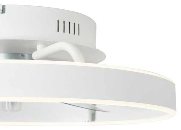 Stropní ventilátor bílý 50 cm vč. LED stmívatelný s dálkovým ovládáním - Maddy