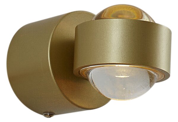 Designové nástěnné svítidlo mosaz vč. LED IP44 - Lens